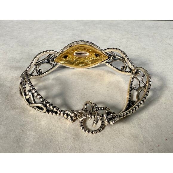 Carolyn Pollack Relios Sterling Silver Brass Copper Link Bracelet - Picture 2 of 7